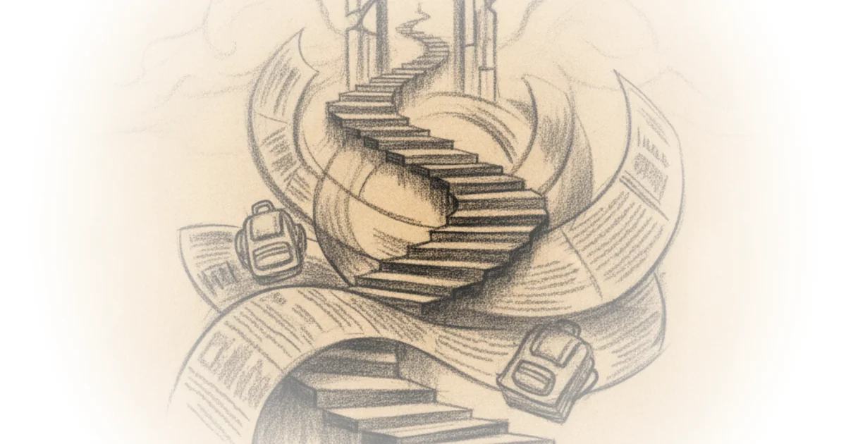 Helen's stairs, the news, and back-to-school